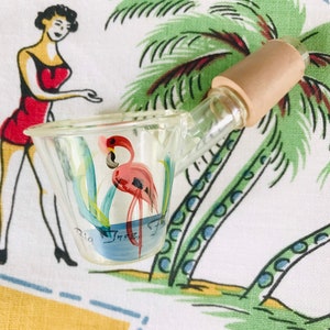 Vintage Florida souvenir jigger The Big Tree plastic hand painted flamingo 1950s kitsch