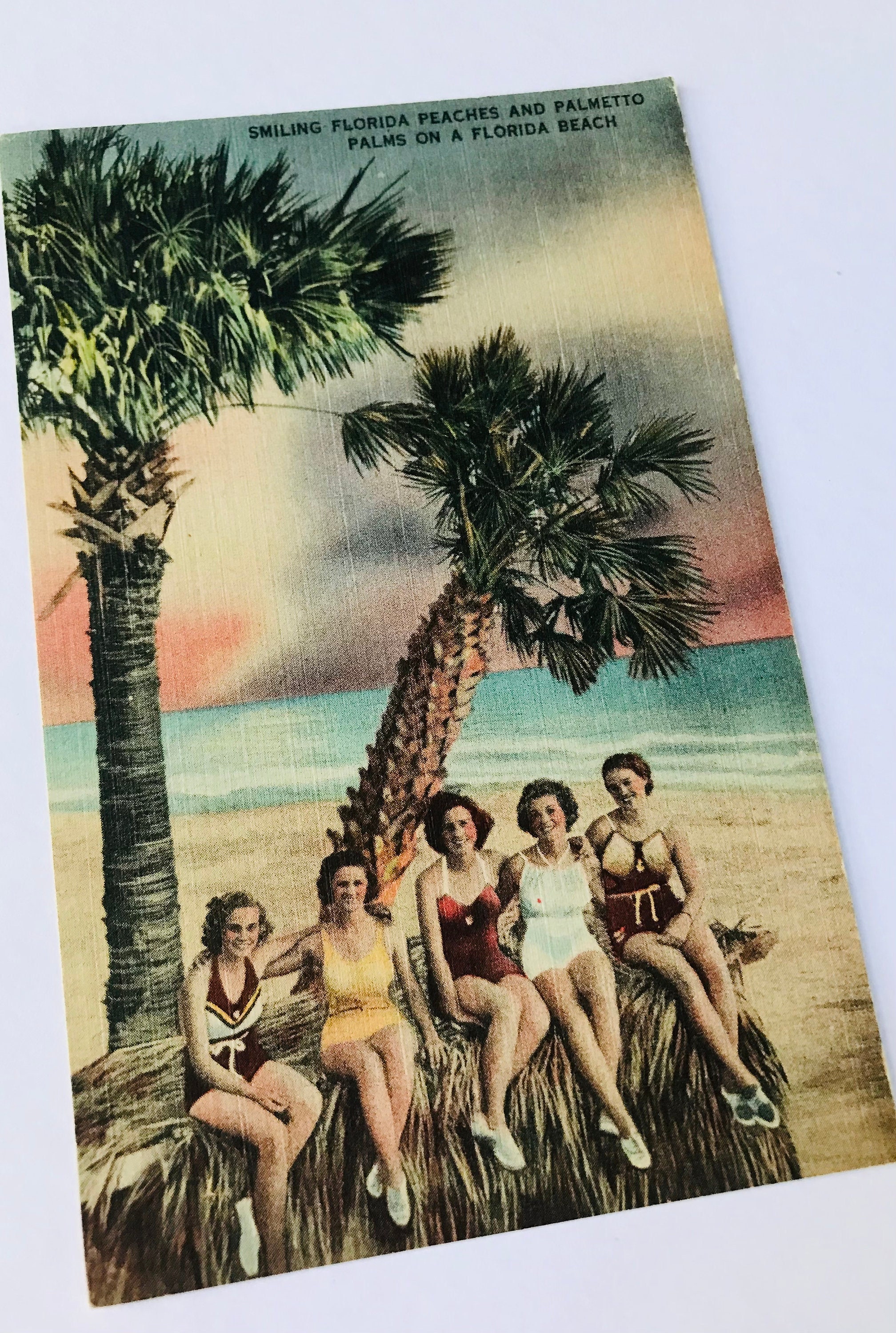 Miami & Miami Beach FLORIDA Vintage Linen Postcard Folder