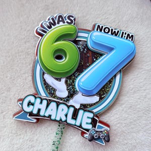 67 Meme Cake Topper, Six Seven Party Decor, Colorful Kids Birthday