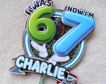 67 Meme Cake Topper, Six Seven Party Decor, Colorful Kids Birthday