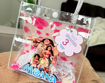 Moana Goodie Bags - Personalized Birthday Favor Bags for Girls – Custom Name & Age – 2 Sizes – Tropical Party Theme