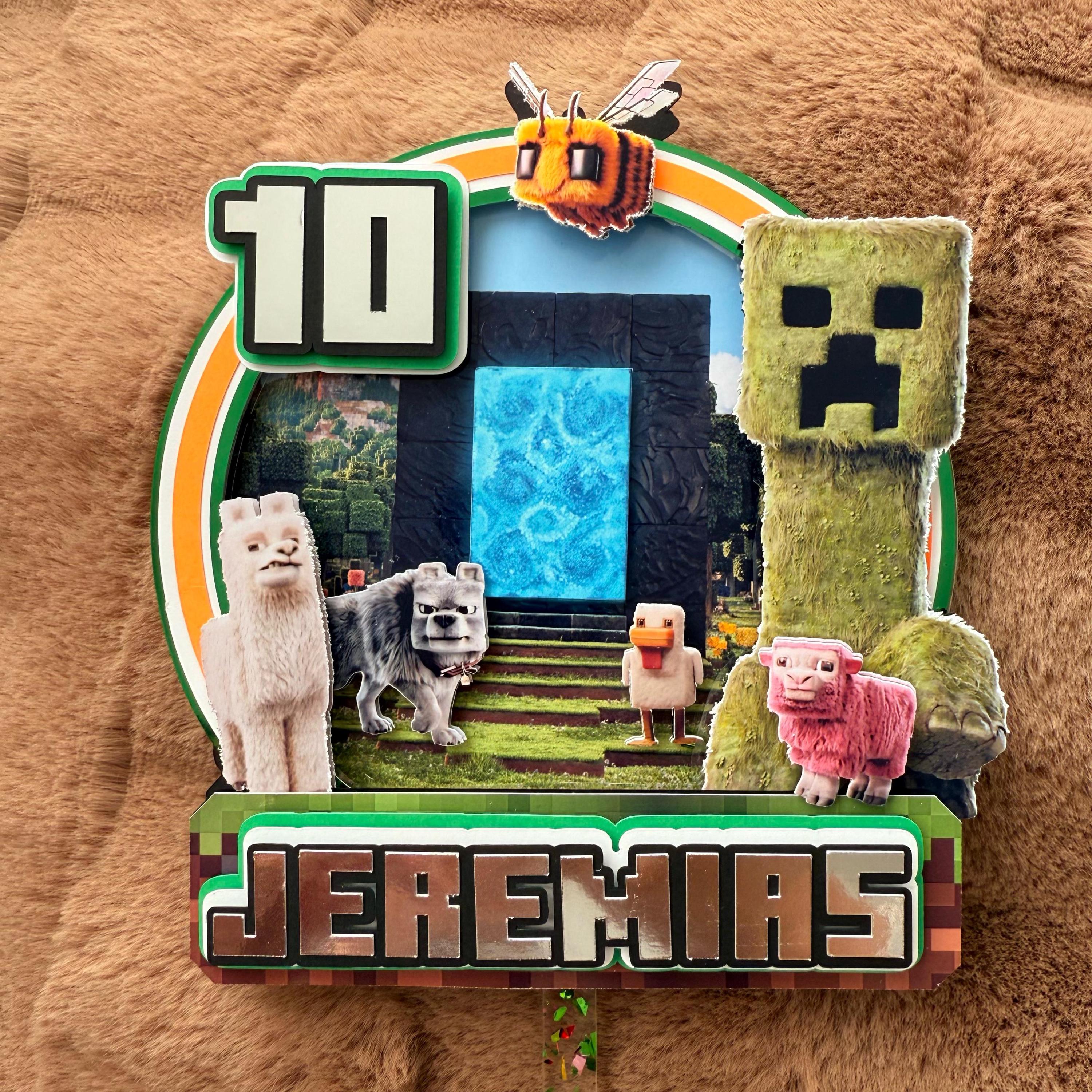 Minecraft Pixel Cake Topper
