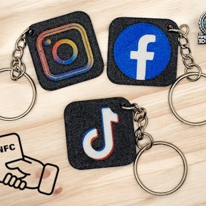 Porte-clés pour réseaux sociaux compatible NFC : appuyez pour partager votre lien !