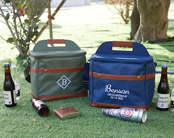Personalisierte Kühltasche, Strand Picknick Kühler, Mittagessen Kühler Rucksack, Golf Kühler für Männer, Groomsmen Geschenk Großer Bierkühler