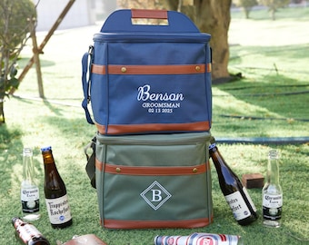 Personalisierte Kühltasche, Strand Picknick Kühler, Mittagessen Kühler Rucksack, Golf Kühler für Männer, Groomsmen Geschenk Großer Bierkühler, Party Geschenke
