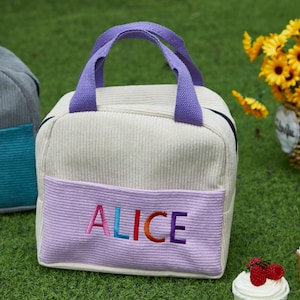 Personalized Lunch Bags for Kids, Cute Patterns insulated bag , Reusable for Office Workers and Students, Kids School Bag, Lunch Bag
