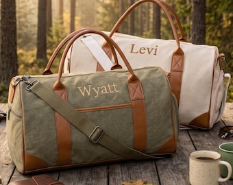 Spersonalizowane płócienne torby podróżne, haftowane torby podróżne, torby dla drużbów, prezenty dla drużbów, płócienne torby podróżne, najlepsze prezenty dla mężczyzn