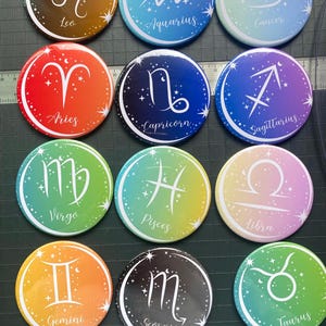 Magnesy zodiakalne, magnesy horoskopowe, astrologia, magnesy na lodówkę, prezenty dla przyjaciół, prezenty dla rodziny
