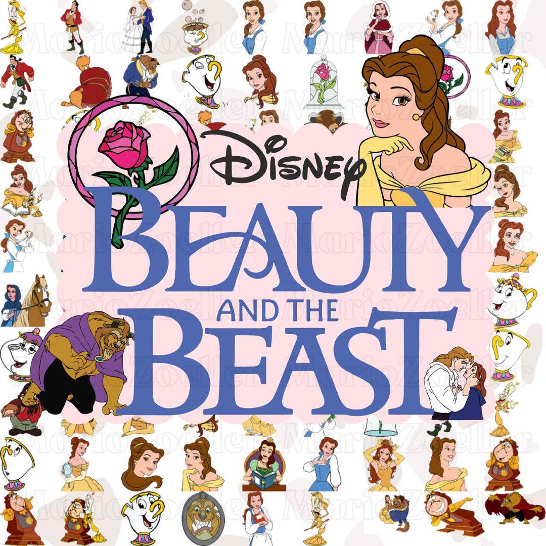 Beauty and Beast SVG, Belle PNG Clipart Bundle, Beauty and the Beast ...