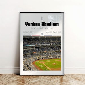 Affiche du stade des Yankees de New York, impression du Yankee Stadium, art mural baseball MLB, décoration du stade du Bronx, téléchargement numérique, affiches des stades MLB
