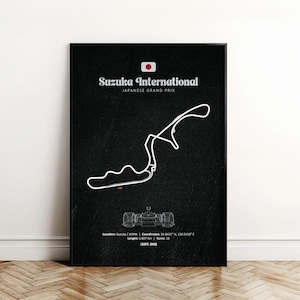 Japanse Grand Prix-poster, Suzuka Circuit F1-circuitprint, Formula One Japan Art, motorsportposter, digitale download, F1-circuit
