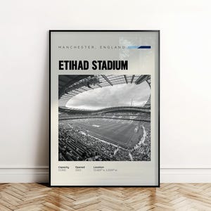 ManCent City Stadion Poster, Etihad Stadion Druck, Fußball Stadion Dekor, Digitaler Download, Fußball Stadion Poster