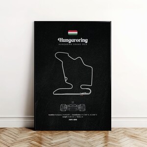 Hongaarse Grand Prix-poster, Hungaroring F1 Circuit Print, Budapest Racing Wall Art, Formule 1-poster, digitale download, F1-circuit