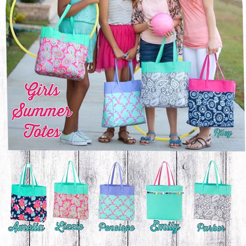 Girls tote bag tween tote bag kids travel bag | Etsy
