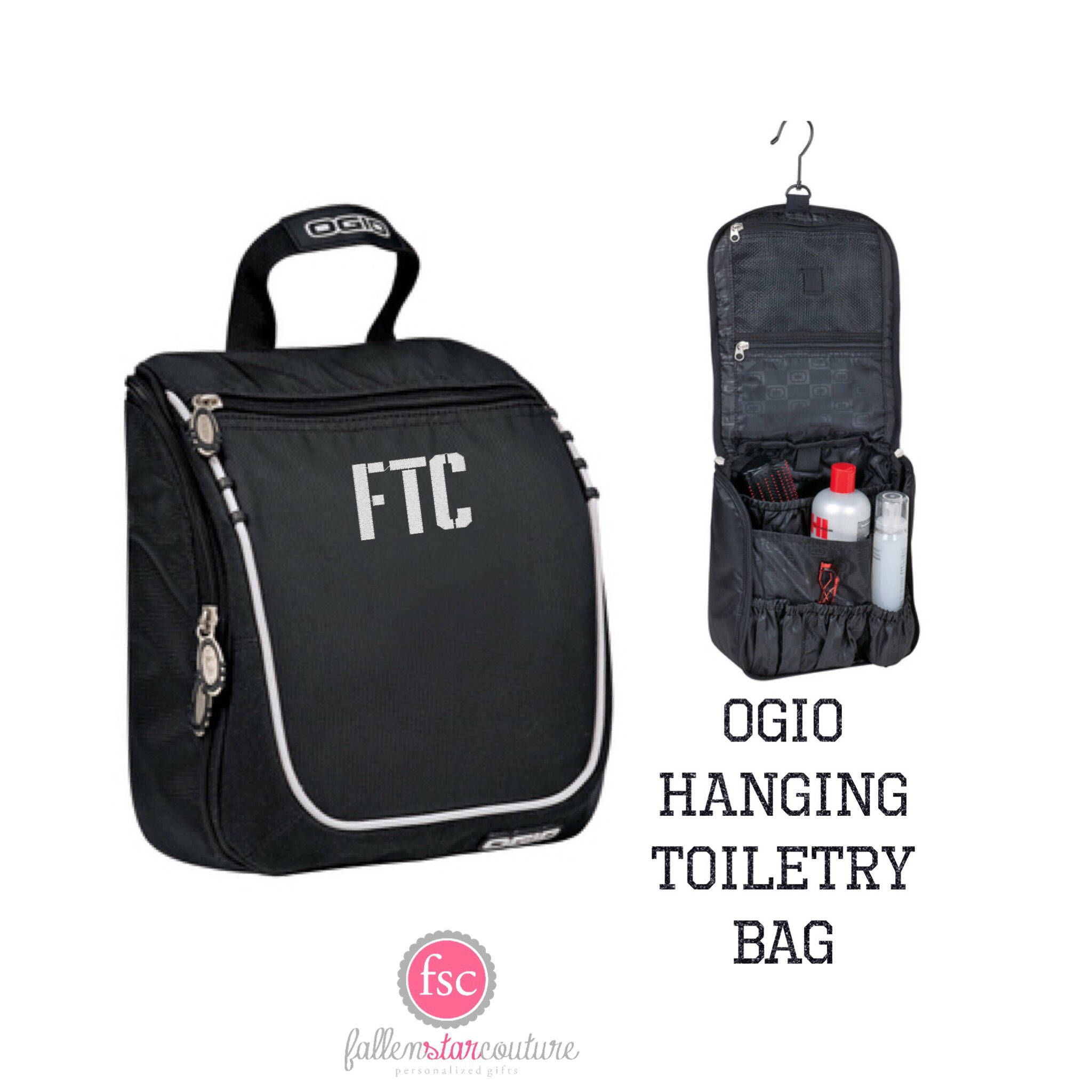 personalized hanging toiletry bag for him