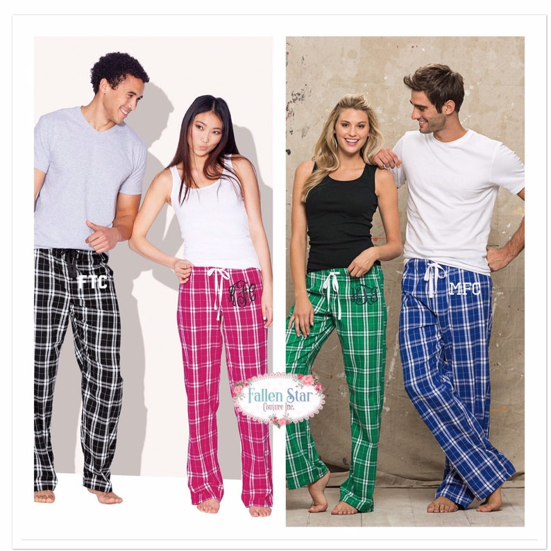 MONOGRAMMED LOUNGE pants personalized pajamas sorority Etsy