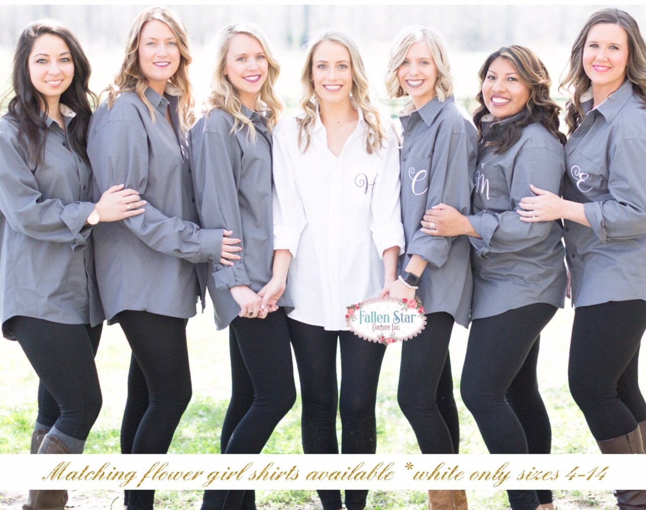 monogrammed button down shirts for bridesmaids