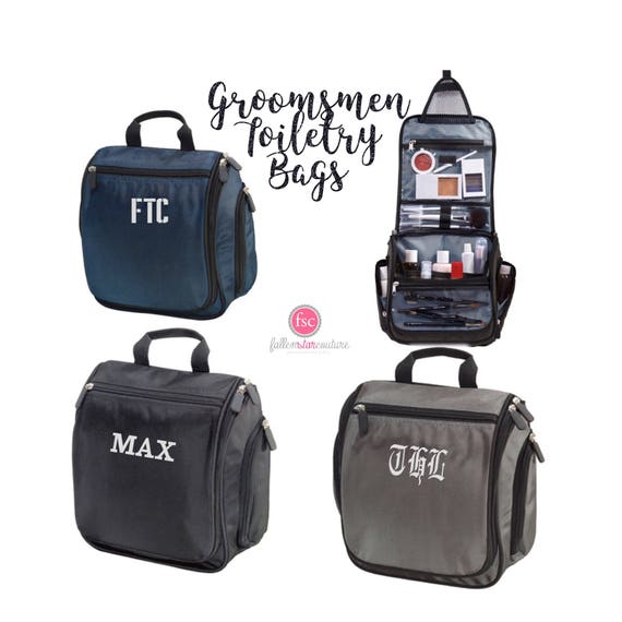 personalized hanging toiletry bag for him