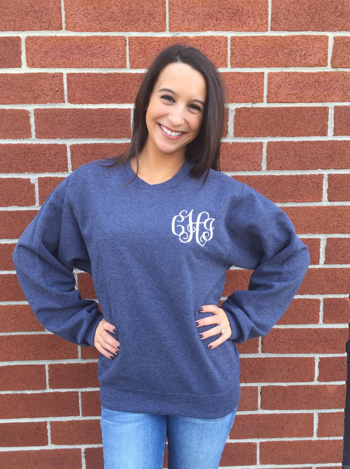 Ladies monogrammed sweatshirt personalized sweatshirt | Etsy