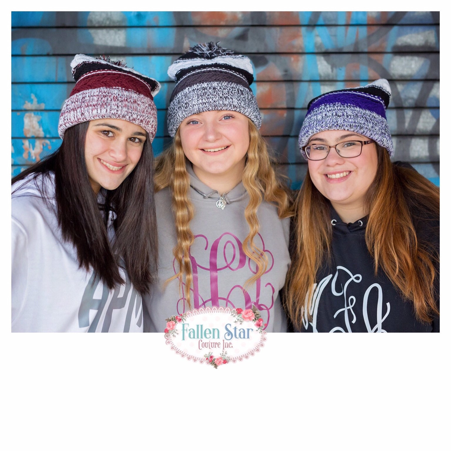monogrammed winter hats