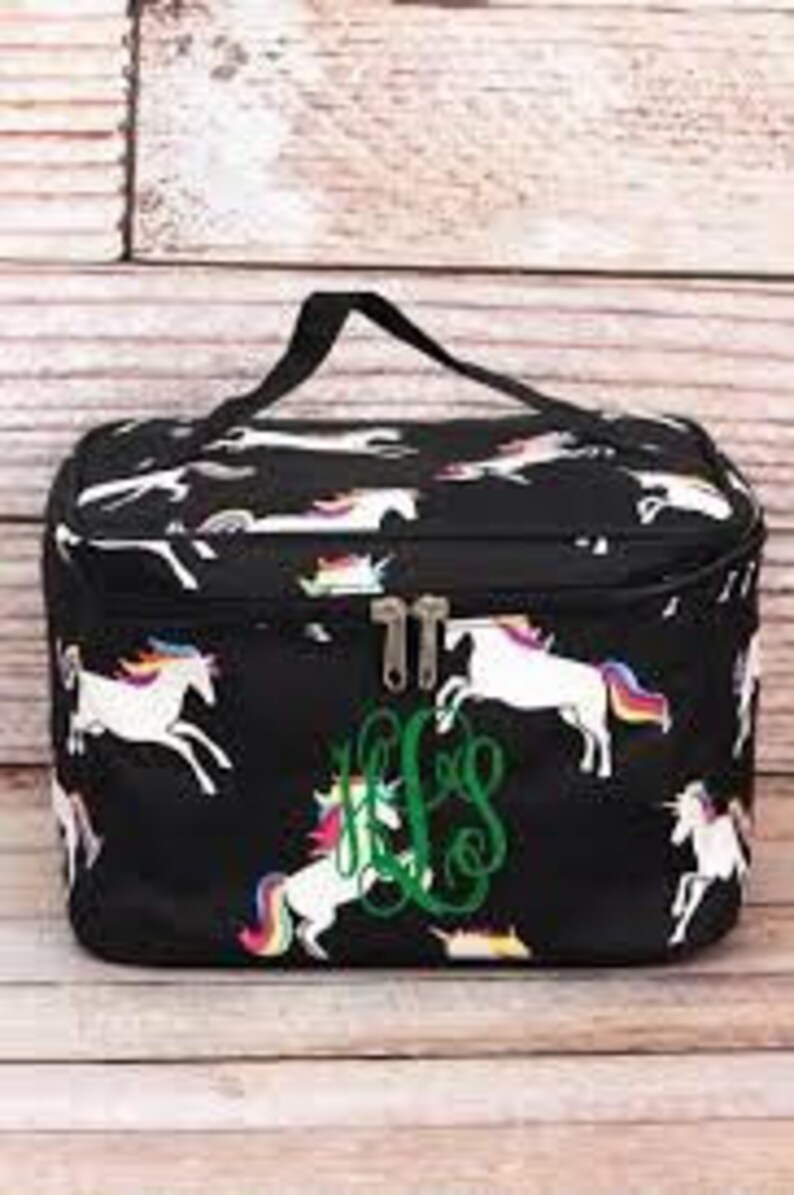 Monogrammed cosmetic case Large Train Case personalized Etsy