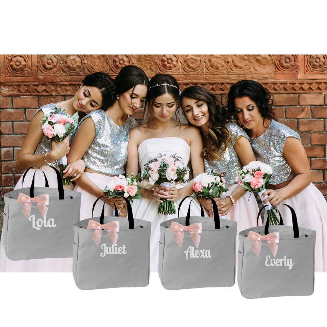 4 personalized bridesmaid bags Bridesmaids Gift Etsy
