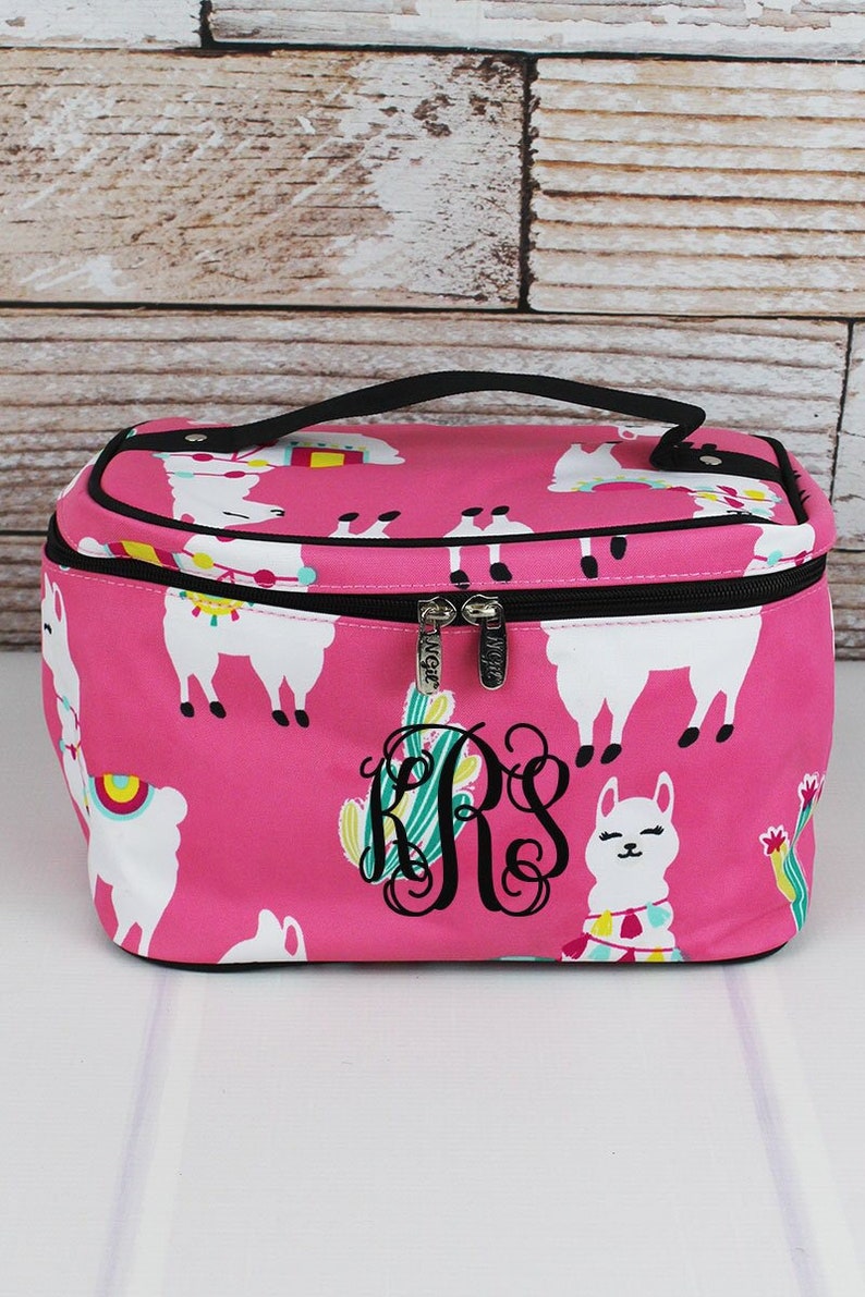 Monogrammed cosmetic case Large Train Case personalized Etsy