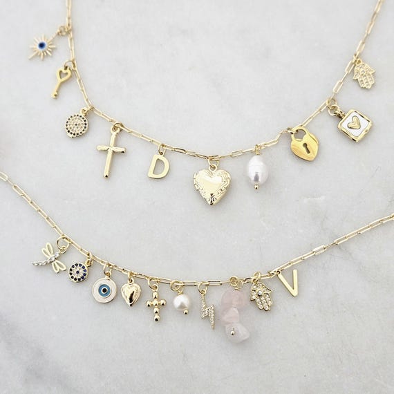 Set Necklace Bracelet Build Your Own Custom Charm Necklace