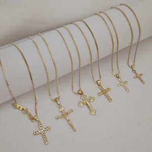 18k Gold Filled Cross Necklace, Waterproof Cross Necklace, Christian Gifts, Minimalist Necklace, Baptism necklace, Women Gift, Tiny Cross