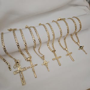18k gold filled kruisketting, personaliseer ketting cadeau voor hem, gouden kruisketting voor mannen, jongens kruisketting, christelijke cadeaus voor hem