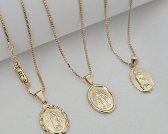 Virgin Mary Necklace: 18k Gold-Filled Religious Pendant