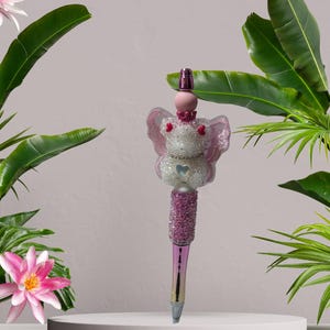 Princess Bear Beaded Pens with Wings | Refillable Ink | Sold Separately
