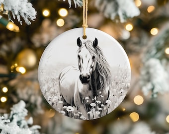 馬のオーナメント、馬好きへのギフト、クリスマスツリーのオーナメント、乗馬のオーナメント、乗馬ライダー、乗馬ギフト