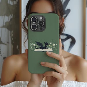 Dragon Book Phone Case, Dragon Lover Gift, Fantasy Phone Cover, Mythical Creature Phone Case, Unique Gift for Bookworm, Protective