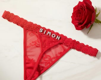 Personalized Name Thong | Custom Lingerie, Valentine's Gift