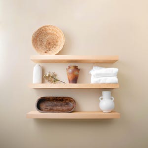 Kitchen/Bathroom Shelf - Cantilevered Shelf - Aged Oak Finish - Modern Shelf - Wall Mounted Shelf - Floating Shelf - Model RS