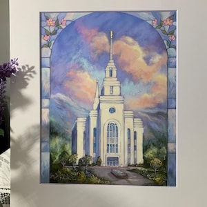 Layton Utah LDS Temple Art Prints Digital Download Bookmarks Greeting Cards