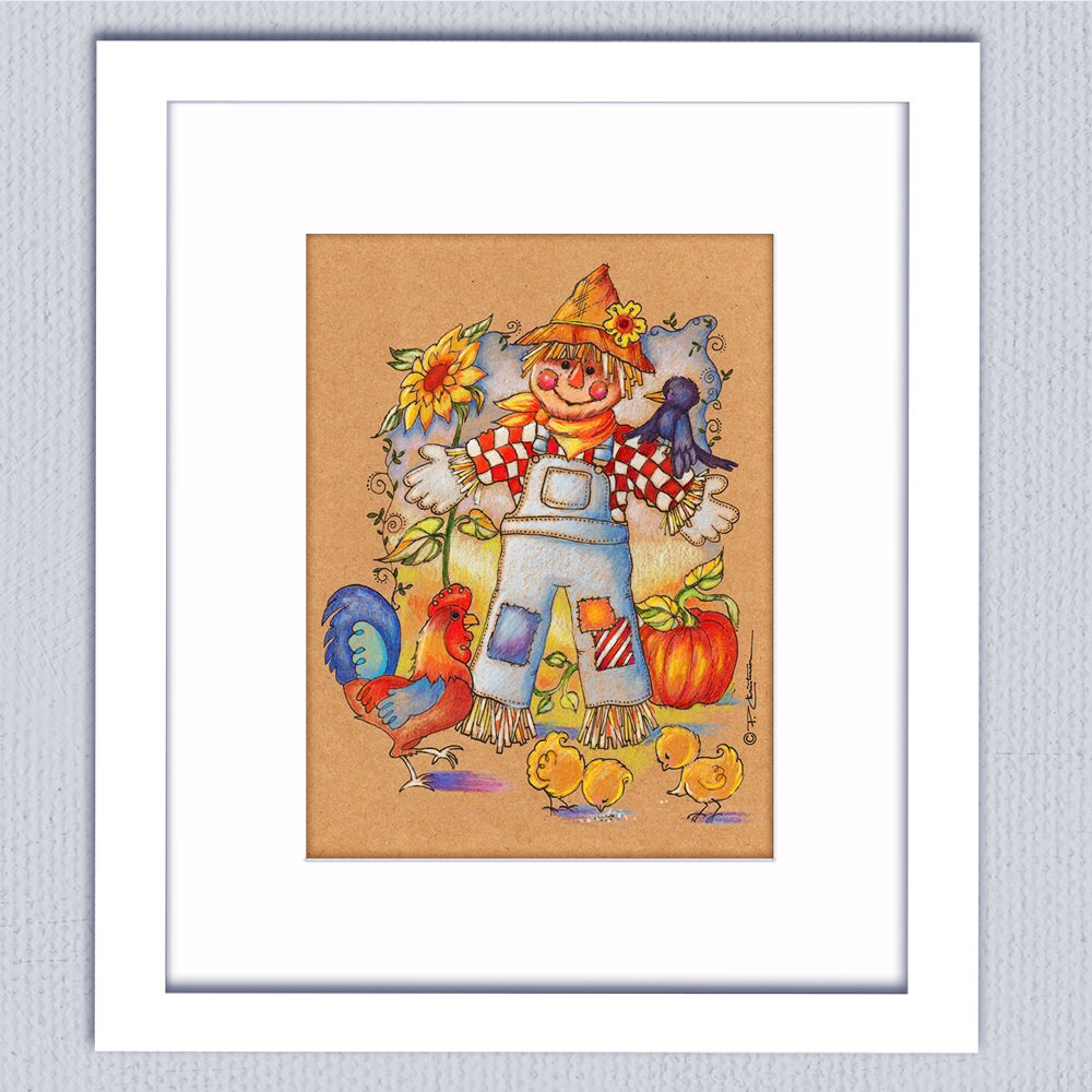 Instant Download Printable Scarecrow Coloring Page 3 Options Black ...
