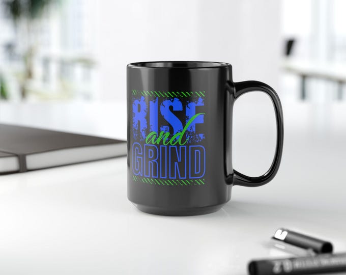 Rise and Grind Gaming Mug | Gamer Gift Coffee Cup 11 15 oz