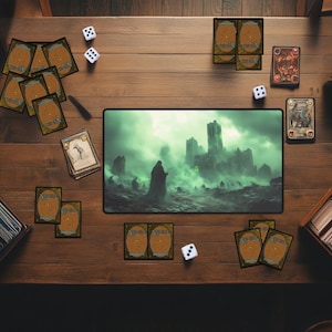 MTG Death Magic Playmat | Custom Magic the Gathering Black Desk Mat | TCG Trading Card Game Mat