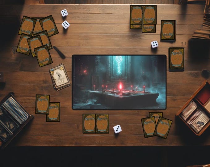 Red Mana Candle Magic Devotion Playmat | Fantasy Spellcaster Table | MTG & TCG Mat