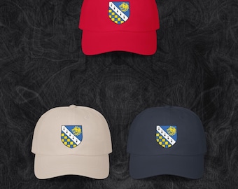 Custom Family Crest Embroidered Cap + Heraldic Scroll Bundle Download | Personalized Coat of Arms Gift & Blazon Included | Embroidery Hat