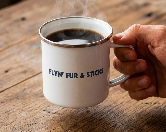 Flyin' Fur & Sticks Skijor Michigan Stainless Steel Enamel Coated Camping Mug