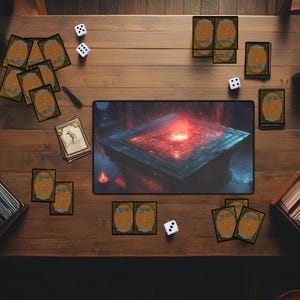 Red Mana Magic Devotion Playmat | Fantasy Spellcaster Table | MTG & TCG Mat