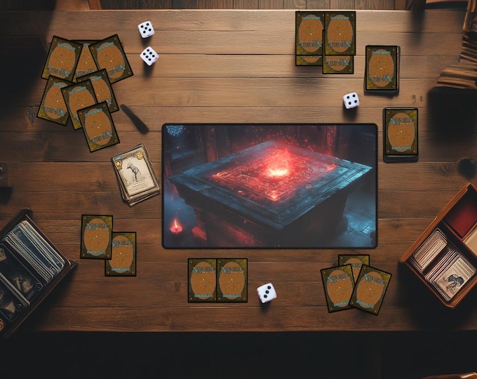 Red Mana Magic Devotion Playmat | Fantasy Spellcaster Table | MTG & TCG Mat