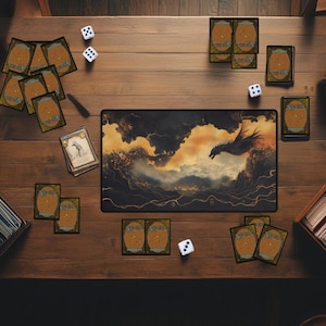Dragon&#39;s Ascent MTG Playmat: Eclipsed Flame Desk Mat