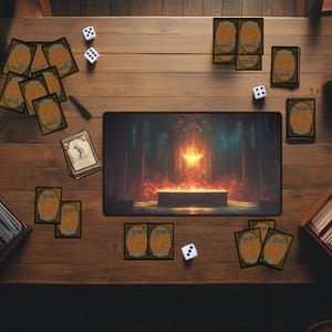 Red Mana Rising Phenix Devotion Playmat | Fantasy Spellcaster Table | MTG & TCG Mat