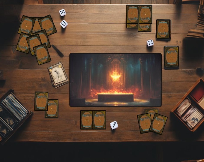 Red Mana Rising Phenix Devotion Playmat | Fantasy Spellcaster Table | MTG & TCG Mat