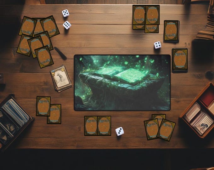 Green Mana Magic Devotion Playmat | Fantasy Spellcaster Table | MTG & TCG Mat