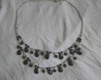 Shadow-Weaver Gothic Teardrop Necklace | Double Layer Black Bead Choker